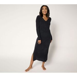 Barefoot Dreams Women's Petite Dress PL CozyChic Ultra Lite Long Black A690638